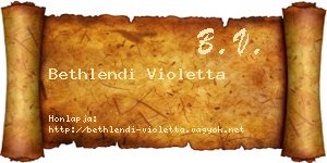 Bethlendi Violetta névjegykártya